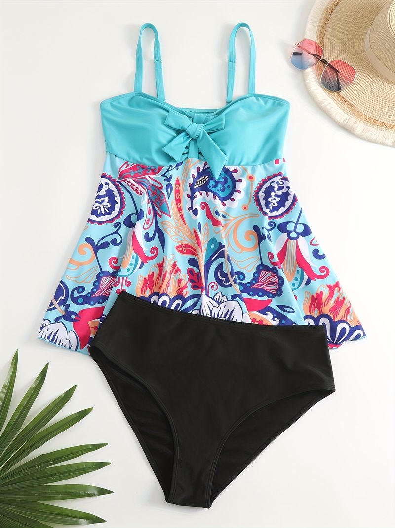Sexy Bikini-Set mit hoher Taille – Bademode mit Rüschen und Riemchen für Damen (Push-Up-Bauchkontrolle, verstellbare Bänder, Strandurlaub)​_voghion.com
