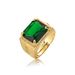 Popular Emerald Men's Square Ethnic Plated Open Ring_voghion.com