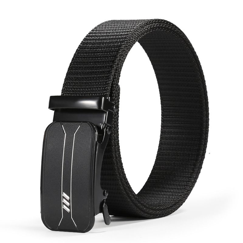 Men's Belts Men's Leather Belt Wholesale Acrylic Toothless Automatic Buckle Canvas Belt Nylon Casual Braided Pants Belt_voghion.com