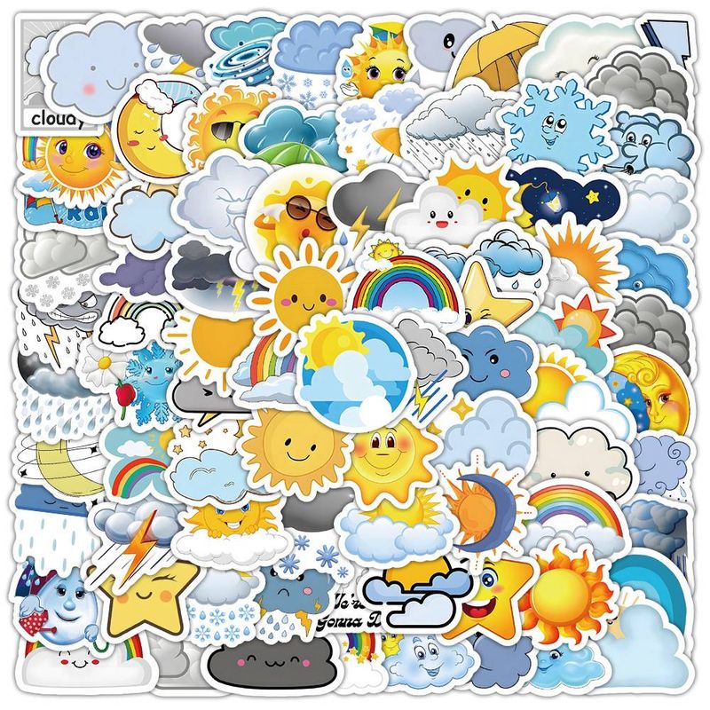540pcs, Graffiti Stickers,1.18in Weather, Computer, Mobile Phone, Notebook, Planner Stickers, Gift Packaging And Sealing Stickers_voghion.com