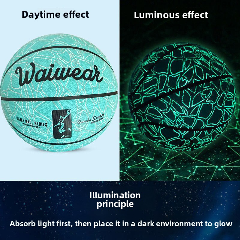 Glow-in-the-Dark Basketball – Size 7 Official PU Leather, Anti-Slip & Reflective For Night Play, Durable Training Basketball For Indoor/Outdoor_voghion.com