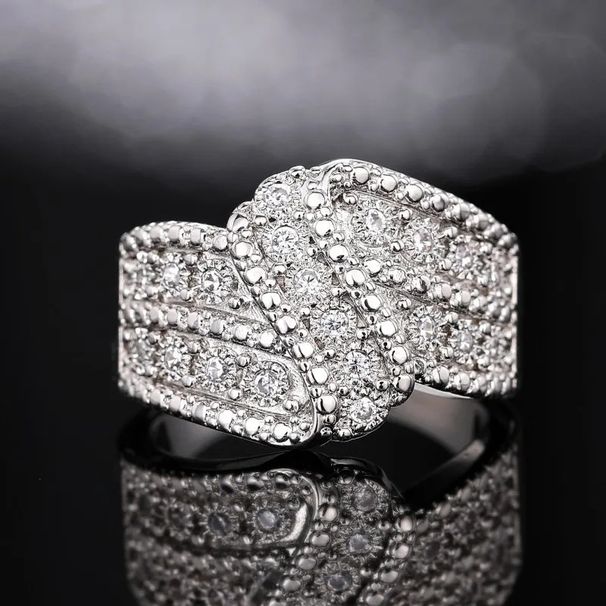 Cao Shi's New Creative With Female Personality Curve Swing Arm Design And Accessories, Full Diamond Boutique Ring_voghion.com