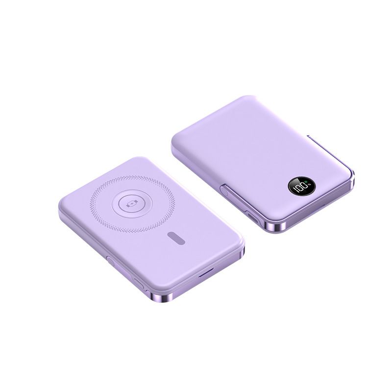 20W Magnetic Wireless Power Bank - 5000mAh Slim Portable Charger With Stand & Bidirectional Fast Charging_voghion.com