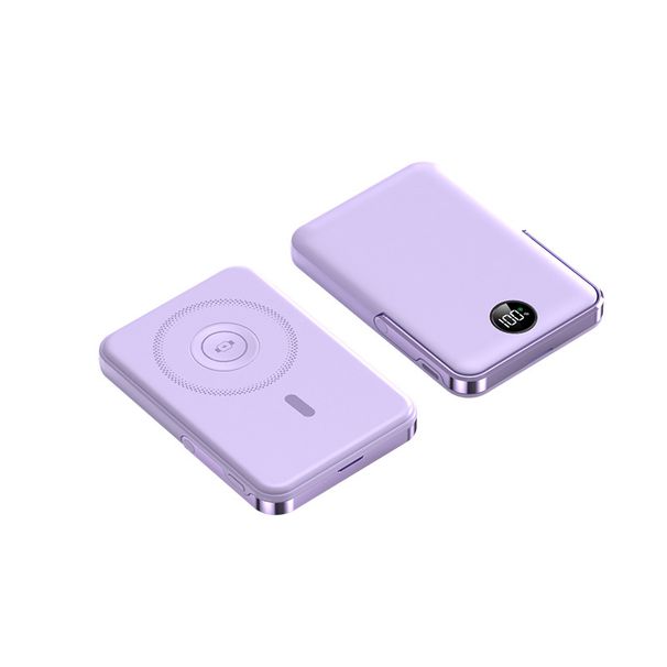 20W Magnetic Wireless Power Bank - 5000mAh Slim Portable Charger With Stand & Bidirectional Fast Charging_voghion.com