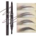 Dubbelhuvud automatisk ögonbrynspenna vattentät svart brun eyeliner makeup hållbar kosmetika färg ögonbryn pe_voghion.com