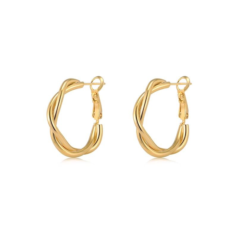 Orecchini vintage in metallo intrecciato - Gioielli minimalisti, leggeri e lussuosi (design a perno delicato in argento 925 ipoallergenico)_voghion.com