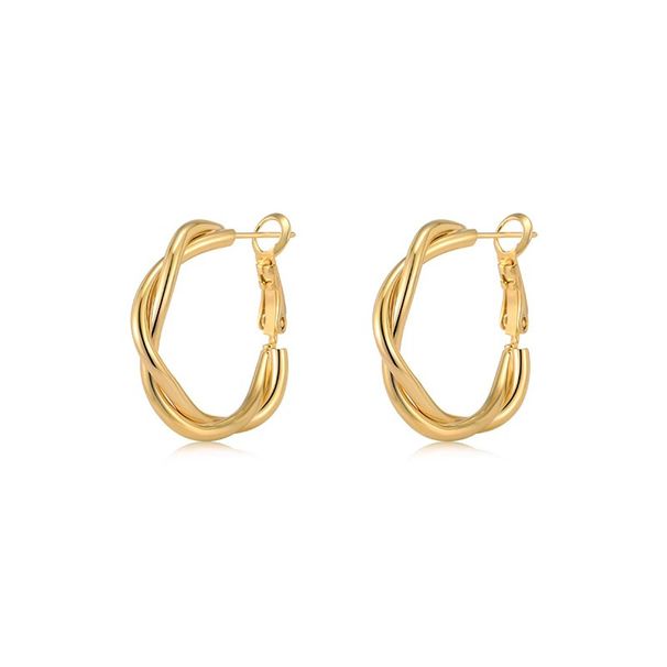 Orecchini vintage in metallo intrecciato - Gioielli minimalisti, leggeri e lussuosi (design a perno delicato in argento 925 ipoallergenico)_voghion.com