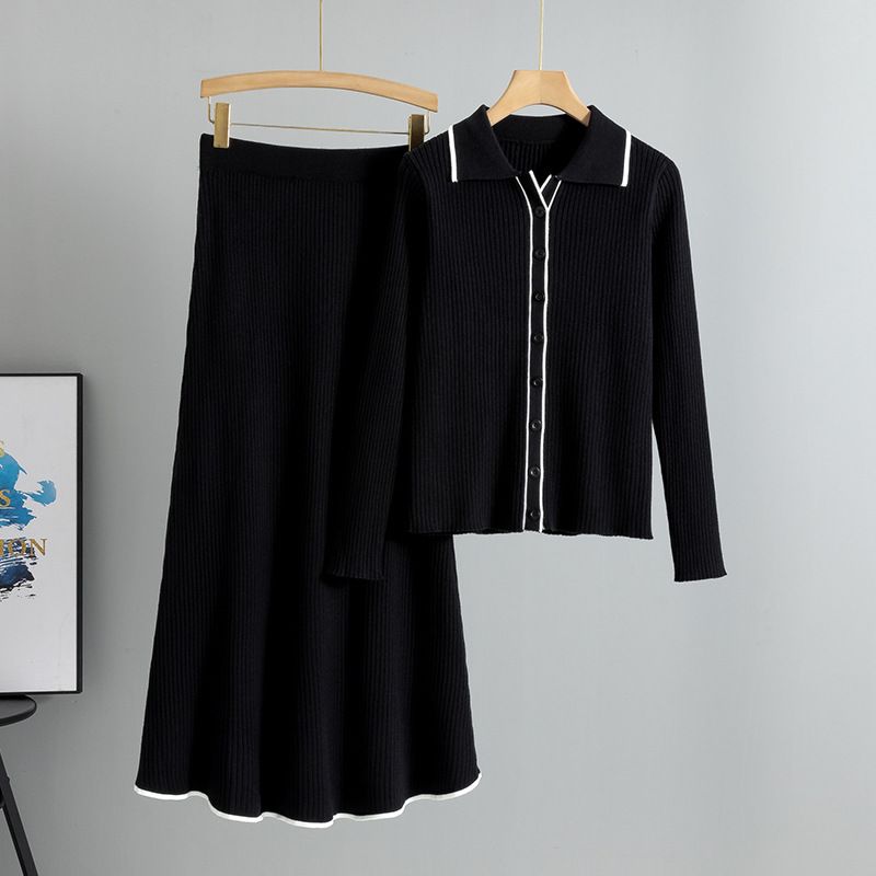 Abbigliamento da donna Maglione Cardigan Gonna Due pezzi Abito Primavera e autunno Maglia Slim Suit_voghion.com