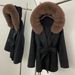 Luxury Dual-Tone Cashmere Blend Coat With Fox Fur Trim – Timeless Elegance For Metropolitan Women (70% Wool, Adjustable Belt, Hooded)_voghion.com