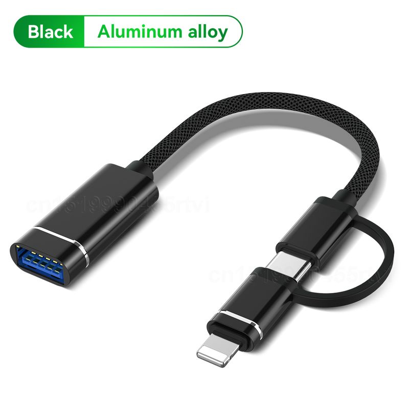 i 1 2 USB 3.0 til 8-benet/type C OTG-adapterkabel til iPhone 13 12 11 Pro Max iPad til iOS 13 ovenfor til musekamerakort 8-P/Type_voghion.com