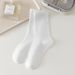 Summer Women's Mid-Calf Socks, Pure Loose Maternity Sweat Absorbent Ultra-thin Cotton Seamless Lazy Socks_voghion.com