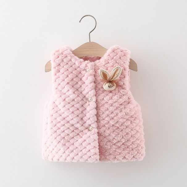 Baby Girl Cute Rabbit Shaped Winter Warm Wool Vest_voghion.com