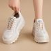 Spring New Training Casual Single Thick Sole White Versatile Height Increasing Women's Shoes Make Feet Look Smaller_voghion.com