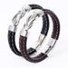 fashion Commuter Men's Leather Alloy Magnetic Twisted Punk Bracelet_voghion.com