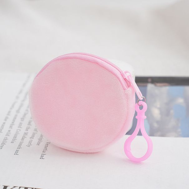 Candy Color Plush Change Bag Solid Color Wallet Round Key Bag Coin Bag_voghion.com