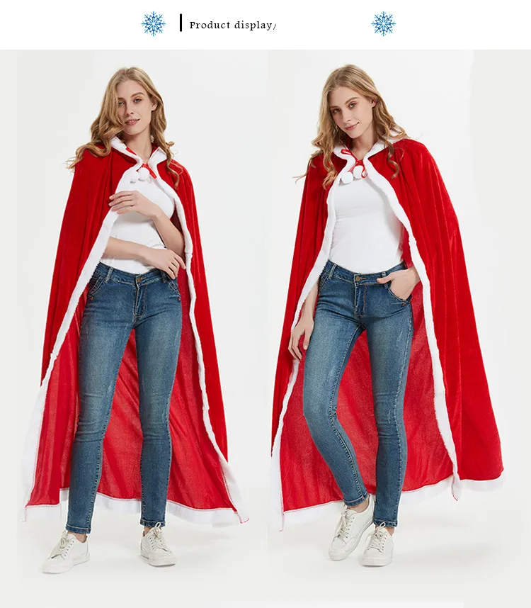 Christmas costumes adult Christmas cape cape Little Red Riding Hood Christmas cape children's party stage costumes_voghion.com