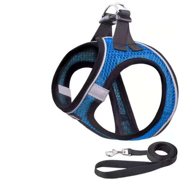 Dog Chest Harness Reflective Comfort Vest Style Dog Walking Leash Small And Medium Dog Mesh Chest Harness Leash_voghion.com