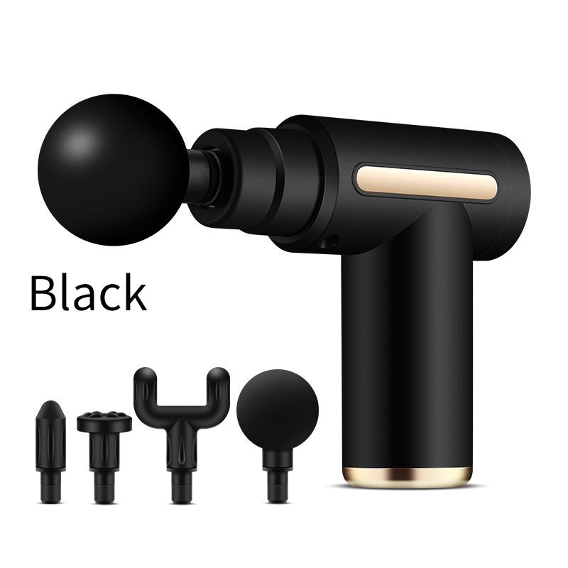 Mini pistolet de massage à 6 vitesses et 4 têtes – Masseur musculaire à percussion ultra-silencieux, portable et rechargeable par USB, soulage les tissus profonds pour femmes et hommes._voghion.com
