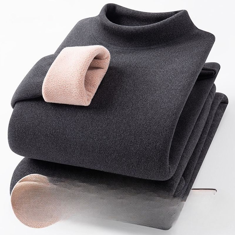 Completo intimo termico da uomo autunno e inverno, semi-dolcevita, in velluto spesso, antifreddo_voghion.com