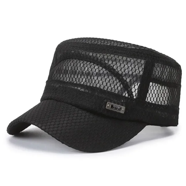 Herren Sommerhut Mesh Flat Top Snapback Verstellbare Baseballkappe Cadet Man Atmungsaktive Trucker Caps_voghion.com