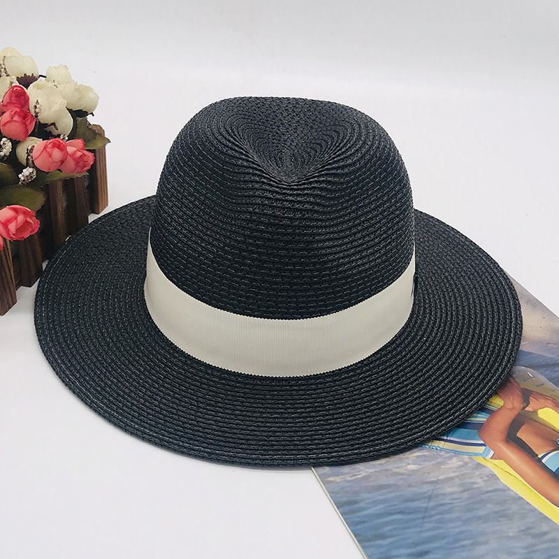 Husband's carriage and horse Xiao Xiangfu's carriage and horse same style straw hat women's and men's Panama jazz hat sun hat black_voghion.com
