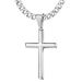 Collier avec pendentif croix en acier inoxydable style hip-hop pour homme, bijou simple et classique_voghion.com