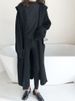 Mode Dames Truien 2023 Herfst/Winter Effen Capuchon Gebreide Losse Lange Jas Top Oversized Cardigan Dames_voghion.com