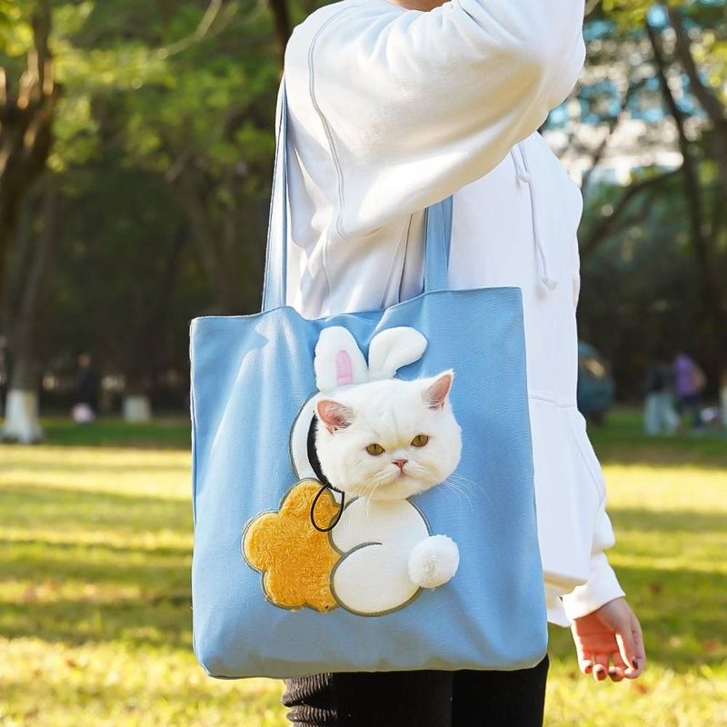 Pet Out Bag Crossbody Tote Cat Bag Small Dog Expandable Shoulder Bag_voghion.com