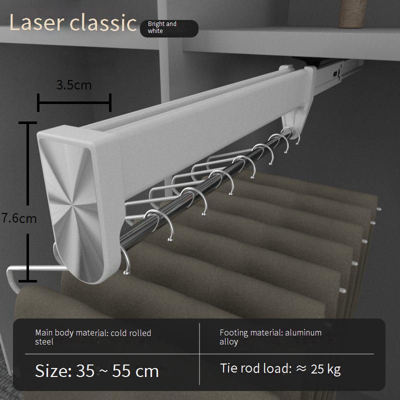 ​Laser-Cut Extendable Pants Hanger System - Built-In Sliding Rail For Walk-In Closet (Top-Mount Pull-Out Design)​_voghion.com