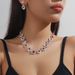 European And American Hot Fashion Rhinestone Earrings Necklace Two-piece Set Claw Chain Bride Wedding Birthday Party_voghion.com
