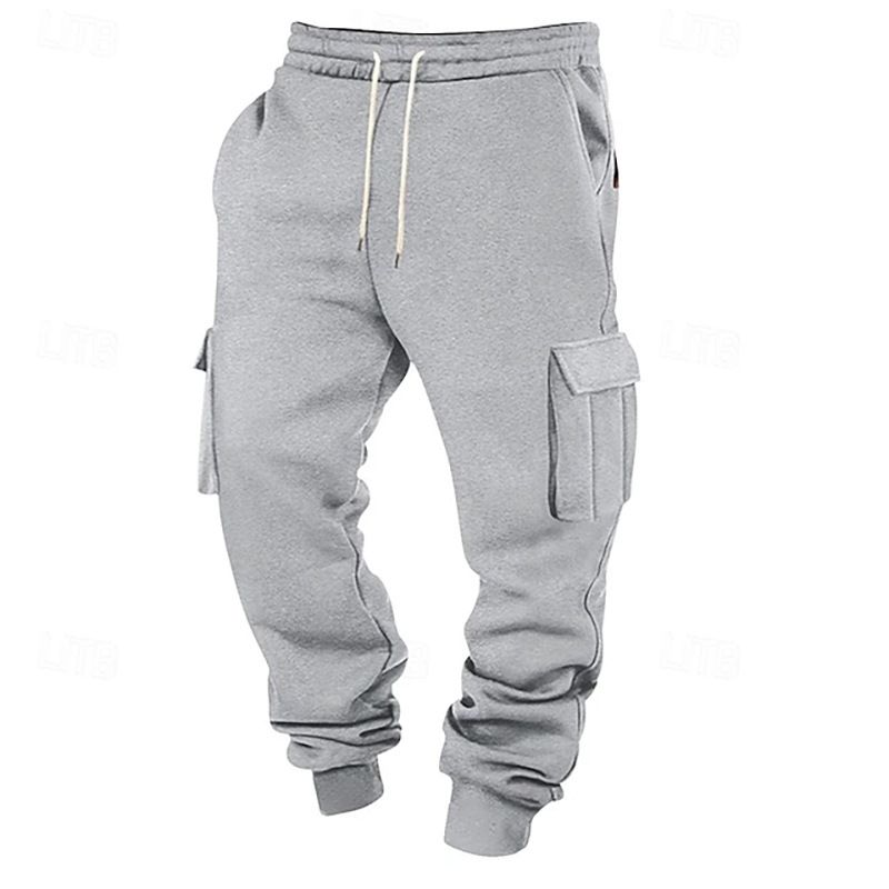Cargohose mit mehreren Taschen für Herren – bequeme Jogginghose mit geradem Bein für Freizeitkleidung und Outdoor-Aktivitäten (Schwarz, Dunkelgrau, Hellgrau, mehr)_voghion.com