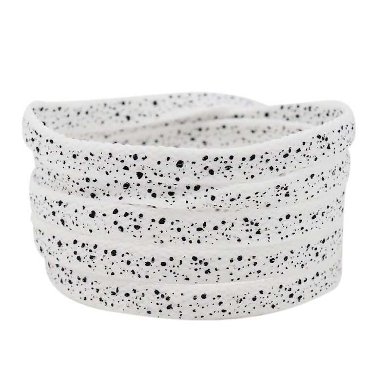 Flat 0.8cm Printed Splash Dot Polyester All-in-one Fashion Casual Shoelaces With String_voghion.com
