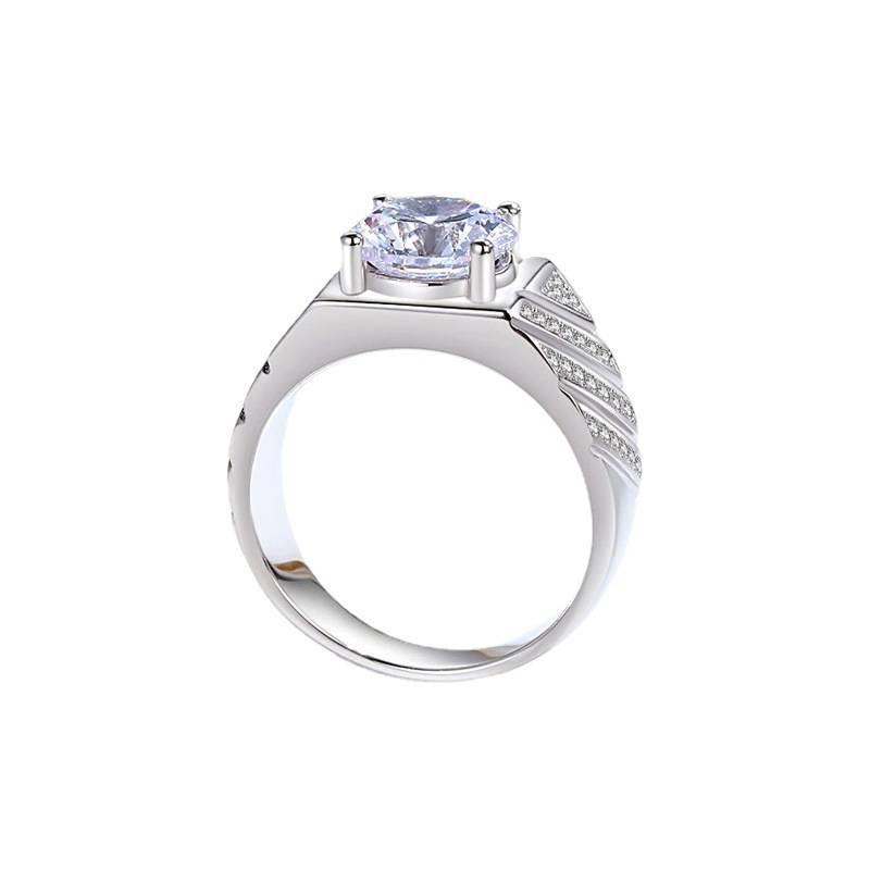 3 Karat Volldiamant Dominierender Herrenring Schrägdiamant Moissanit Herrenring_voghion.com
