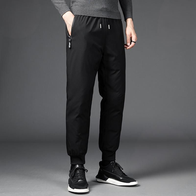 Herrenbekleidung Winter Warme Daunenhose - Winddichte Outdoor-Wanderhose mit Entendaunenfüllung, lässiger Straight-Leg-Stil für Stadt und Berge_voghion.com