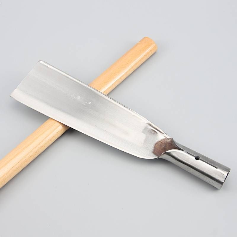 Stainless Steel Firewood Chopper – Heavy-Duty Hand-Forged Machete For Farming, Gardening & Bushcraft (21cm Blade, 30cm Handle, Wide Sickle Shape)_voghion.com