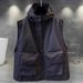 Couple style color hooded men's autumn Korean version workwear pocket outerwear vest trendy brand loose_voghion.com