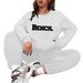 Dames bedrukt tweedelig trainingspak, lange mouwen trui en broek met trekkoord, casual sportkleding voor lente en herfst_voghion.com