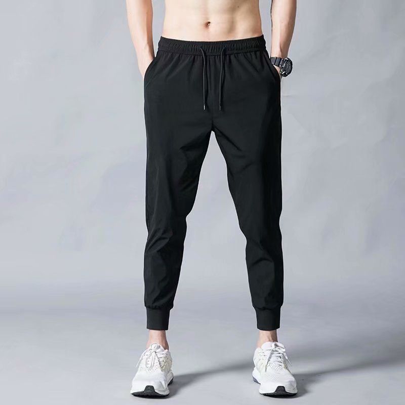 Men's Clothing Spring And Autumn Thin Buttoned Casual Sweatpants Men's Trendy Brand Ins Loose Straight Striped Color Matching Sports Trousers_voghion.com
