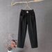 Women's Clothing cotton and linen casual pants in summer, loose and slim straight pants, nine-point harem pants_voghion.com