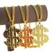 Hip Hop Fashion Dollar Sign Necklace With Zirconia Pendant, Christmas Party And Gift_voghion.com