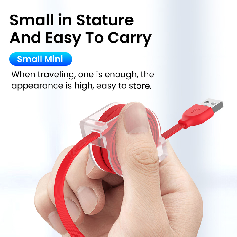 1/2m 3-in-1 USB Charging Cable 8-pin/Mini USB/Type C Kable Portable Scalable 3A Quick Charging Cable for iPhon_voghion.com