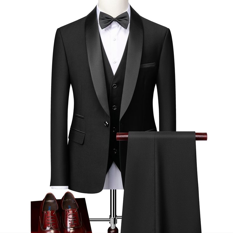 Abbigliamento maschile 2024 nuovo abito casual da uomo business da uomo abito da sposo abito slim + gilet + pantaloni per uomo_voghion.com