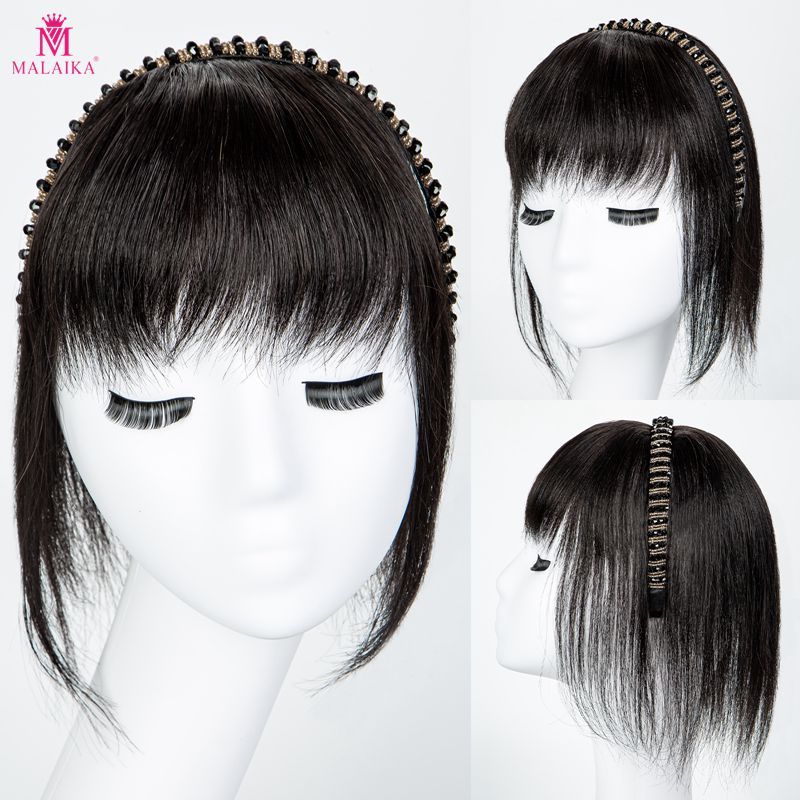 Topper per capelli umani con frangia da donna Clip in frangia con fascia parrucchino dritto per capelli diradati chignon marrone e nero_voghion.com