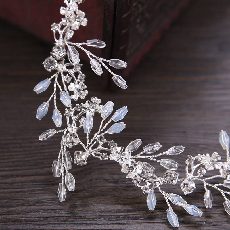 Haarsieraden Nieuwe hoofddeksels Witte kristallen handgemaakte hoofdband Bruidsjurkaccessoires Bruidshaaraccessoires Hoofdband_voghion.com