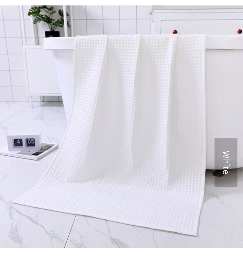 Japanese Waffle Weave Cotton Bath Towel - Ultra Absorbent & Quick Dry (Lightweight Honeycomb Design For Adults)​_voghion.com