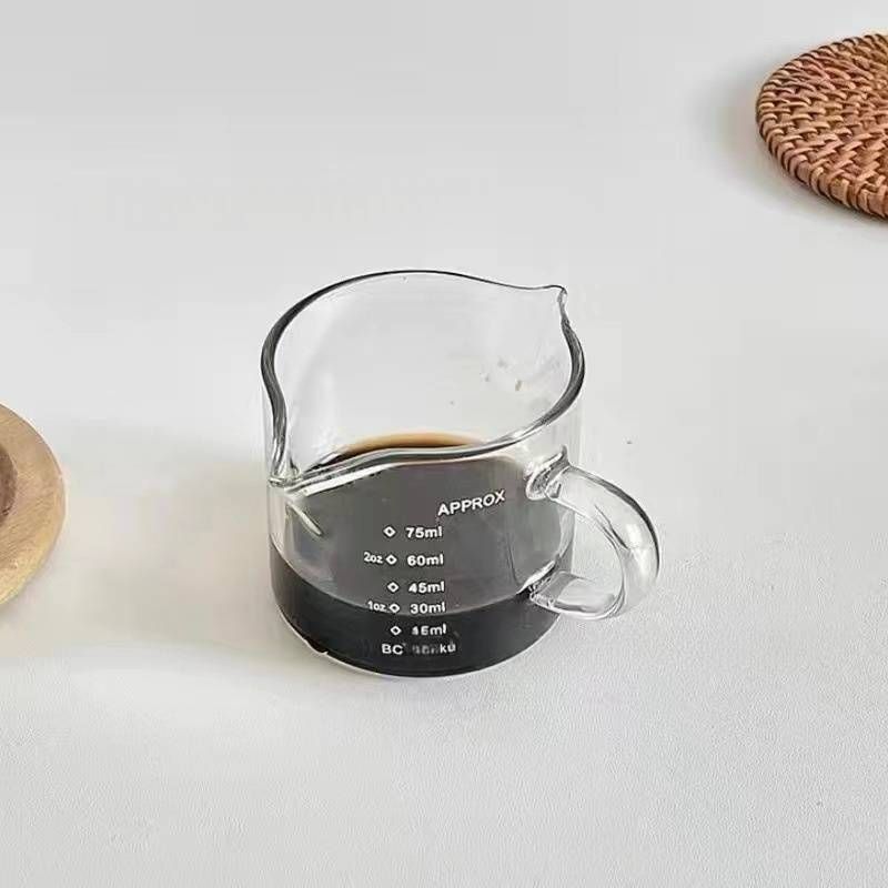Kindermelkbeker van glas met houten handvat - 100 ml/50 ml borosilicaatmelkkannetje, duurzame mini-sauskom voor peuters, snacks, ijs_voghion.com