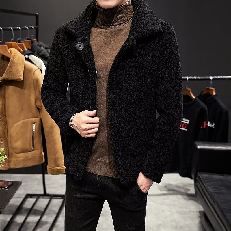 Meeste riided Sametine karusnaha pluss sametist paksendatud kahepoolne Wear Advanced talvemantel_voghion.com