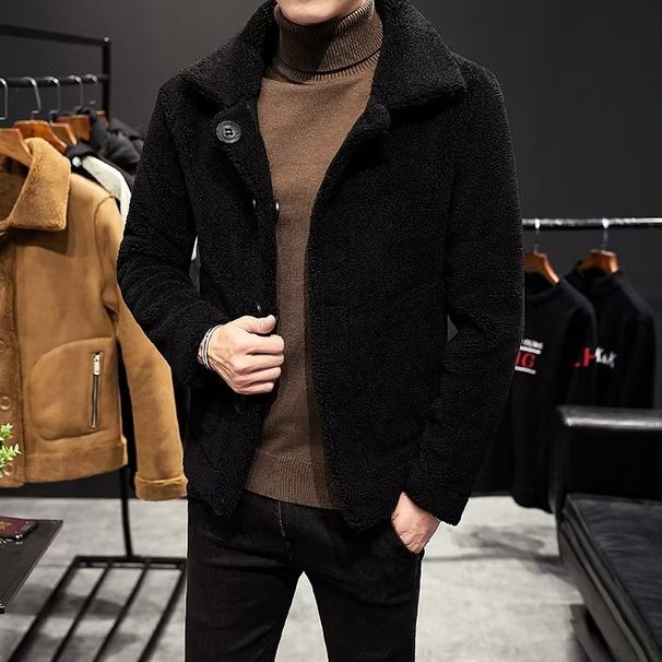 Meeste riided Sametine karusnaha pluss sametist paksendatud kahepoolne Wear Advanced talvemantel_voghion.com