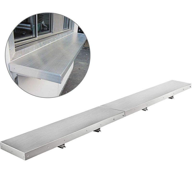 VEVOR Concession Shelf 96L X 12W Inch Stainless Steel Drop Down Folding Serving Food Shelf Stand Serving For Concession Trailer Serving Window_voghion.com