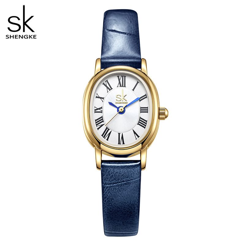 Reloj SK para mujer, reloj digital retro romano con correa, movimiento japonés, resistente al agua, de cuarzo, modelo Cross Border 0186_voghion.com